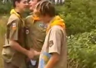 Twink boy scouts wander off into the woods