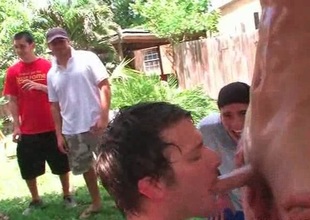 Homo teens rubbing penis in orgy