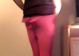 Pink pantyhose jerking