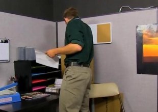 Amateur twink gets pounded in the office